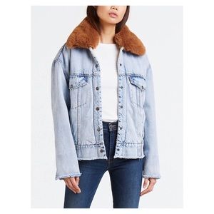 oversized sherpa trucker jacket in killing me softly